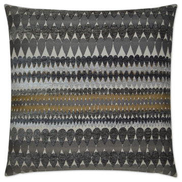 Stormy Grey Feather Down Decorative Throw Pillow, 24x24