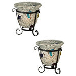 Dale Tiffany - Dale Tiffany TC19112 Beaded Star, 4" Cup Mosaic Art Glass Candle Votive Set - Our Bead/Star Candle Holder Collection features crBeaded Star 4 Inch C Alabaster White/Clea *UL Approved: YES Energy Star Qualified: n/a ADA Certified: n/a  *Number of Lights:   *Bulb Included:No *Bulb Type:No *Finish Type:Alabaster White/Clear Art