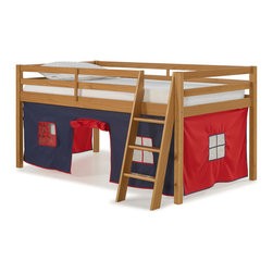Bolton Furniture - Roxy Wood Junior Loft Twin Bed, Tent - Loft Beds