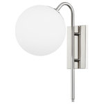 Mitzi by Hudson Valley Lighting - Ingrid 1-Light Wall Sconce, Polished Nickel Finish, Opal Glass - Features: