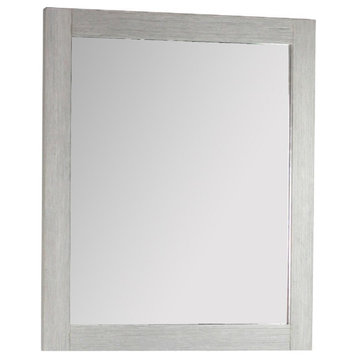 26" Rectangle Wood Frame Mirror, Gray Pine Finish