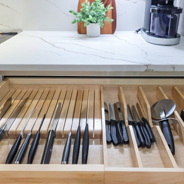 Custom Knife Drawer with Built-In Wood Organizer