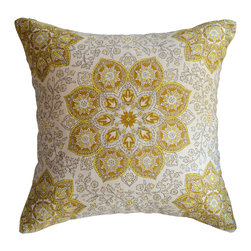 KH Window Fashions, Inc. - 18"x18" Medallion Pillow, Gold, Without Piping, Without Insert - Decorative Pillows