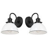 Home Square Stainless Steel Wall Light in Matte Black - Set of 2