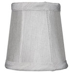 HomeConcept - Stretch Clip-On Candlelabra Clip-On Lamp Shade, Gray - Home Concept Signature Shades  feature the finest premium shantung fabric.   Durable Upholstery-Quality fabric means your new lampshade will last for decades.  It wont get brittle from smoke or sunlight like less expensive fabrics.  Heavy brass and steel frames means your shades can withstand abuse from kids and pets. It's a difference you can feel when you lift it.    Premium Grey Shantung Fabric  Casual Style Stretch Lampshade, Finial not Included  Deluxe lampshade, found in better lighting showrooms.  Durable Hotel quality shade.  3 Top x 4 Bottom x 4 Slant Height