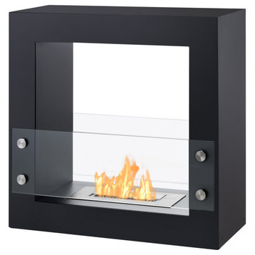 Freestanding Ventless Bio Ethanol Fireplace - Tectum Mini Black | Ignis