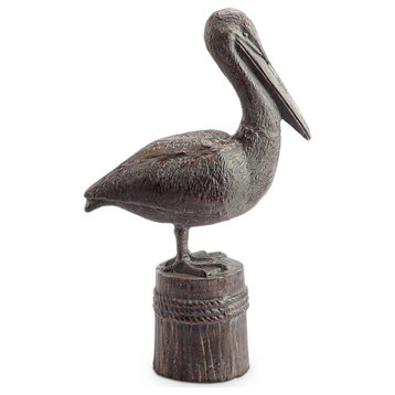 Feathered Fisherman Garden Sculpture, Pelican