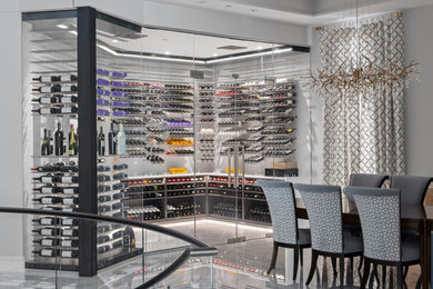 Wine cellar - modern wine cellar idea in Tampa