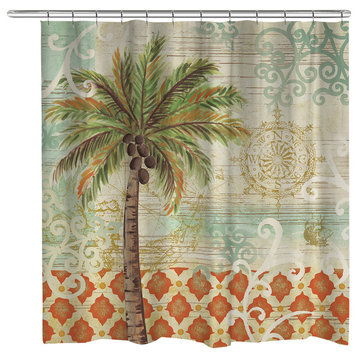Spice Palm Shower Curtain