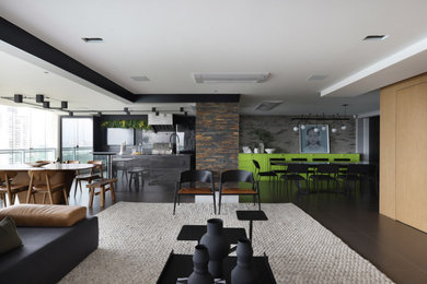 Living room - eclectic enclosed living room idea in Other