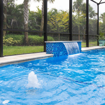 Custom Pool with Fountain Feature in Boynton Beach