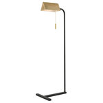 Elk Home - Argentat Floor Lamp - The sleek and understated charm of the Argentat reading lamp is perfect for adding updated, traditional style and illumination to a sofa or seating area. Its functional, low height, steel design has an added touch of luxe appeal with a brass finish, while its pull-cord switch adds extra convenience.