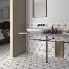 Classico Bardiglio Hex Dahlia Light Porcelain Floor and Wall Tile