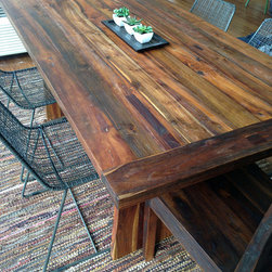 Reclaimed Old Growth Teak Dining Table, 3' x 6' - Dining Tables