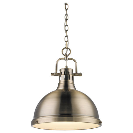 Golden Lighting 3602-L AB-AB Duncan - 1 Light Chain Pendant
