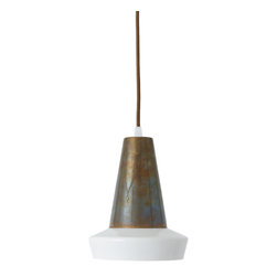 MALABO WHITE AND ANTIQUE BRASS PENDANT - Pendant Lighting