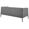 Matias Loveseat in Gray Leatherette with Matte Black Legs