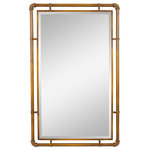 Aspire Home Accents - Morse Industial Metal Wall Mirror, Copper - Featuring industrial inspiration, this iron mirror will shine whether used in your living space or as a bathroom accessory. Its design includes pipe ironwork with a beveled mirror in the middle. Industrial and modern spaces will benefit from this handsome piece.