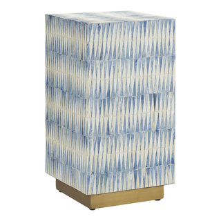 Currey and Company 3000-0253 Nadene Blue and White Accent Table