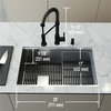 VIGO Hampton 28" Stainless Steel Sink With Faucet, Matte Black