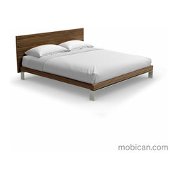 Mobican's Bora bed with brushed nickel legs - Platform Beds