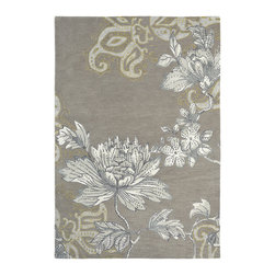 Fabled Floral Grey - Area Rugs