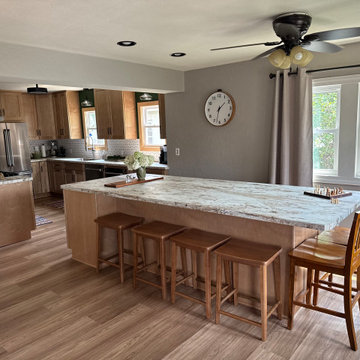 Warm & Functional: Birch Cabinet Kitchen Remodel with River Gold Countertops