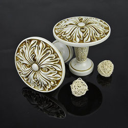 4 Colors QYN15 Resin Floral Curtain Tieback Holdbacks in Antique White Color - Window Treatment Accessories