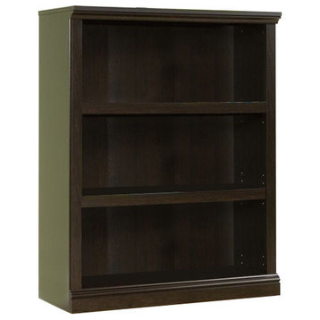 Pemberly Row 3 Shelves Modern Wood Bookcase in Jamocha Wood Black