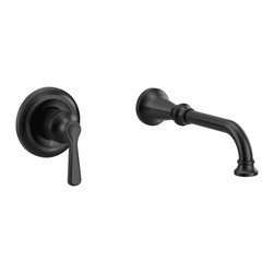 Colinet Matte Black One-Handle Non Diverter Wallmount Tub Filler - Bathtub Faucets