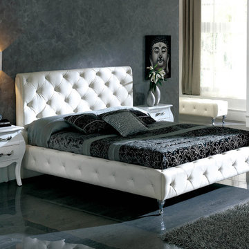 Nelly Platform Bed | White Leather - $1500