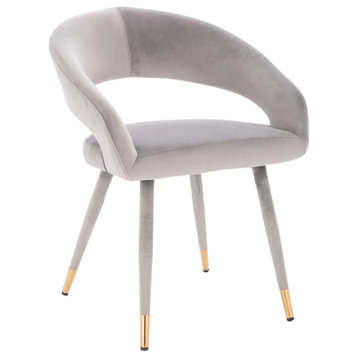 Darius Velvet Dining Chair, Grey