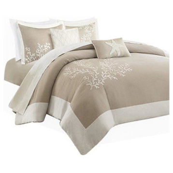 Harbor House Jacquard 5-Piece Duvet Set With Embroidery, Full/Queen