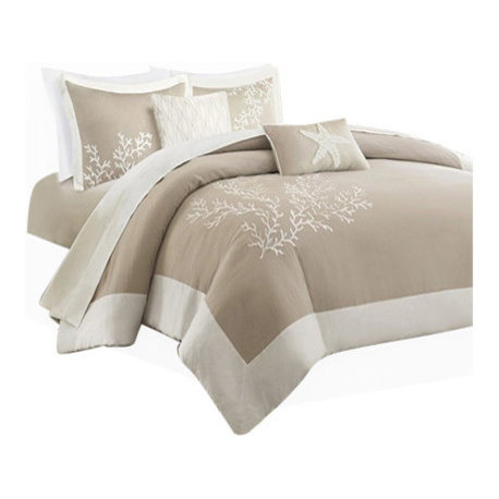 Harbor House Jacquard 5-Piece Duvet Set With Embroidery, Full/Queen