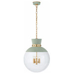Visual Comfort - Lucia Pendant, 4-Light, Celadon, Gild, Clear Glass, 18"W (JN 5052CEL/G-CG CPTW9) - This beautiful pendant will magnify your home with a perfect mix of fixture and function. This fixture adds a clean, refined look to your living space. Elegant lines, sleek and high-quality contemporary finishes.Visual Comfort has been the premier resource for signature designer lighting. For over 30 years, Visual Comfort has produced lighting with some of the most influential names in design using natural materials of exceptional quality and distinctive, hand-applied, living finishes.