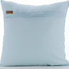 Blue Cotton Linen Decorative Throw Pillow Covers 26"x26" Euro Shams- Swirl Twirl