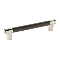 Amerock Esquire Cabinet Pull, Polish Nickel/Black Bronze, 6-5/16" Center-to-Cent