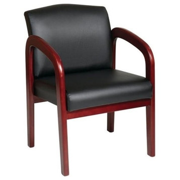 Scranton & Co Wood Visitor Guest Chair in Black and Cherry