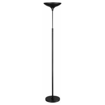 Globe® 12784 Dimmable LED Torchiere Floor Lamp, Satin Black, 43W, 71"