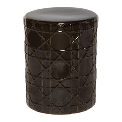 Black Cane Style Garden Stool - Accent And Garden Stools
