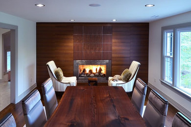 Dining room - transitional dining room idea in New York