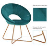 Open-Back Velvet Papasan Accent Chair, Atrovirens