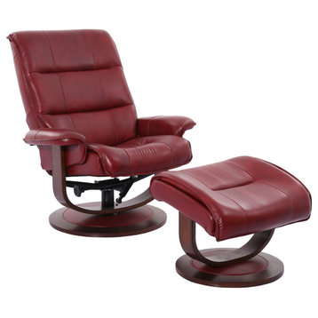 Parker Living Knight - Rouge Manual Reclining Swivel Chair and Ottoman