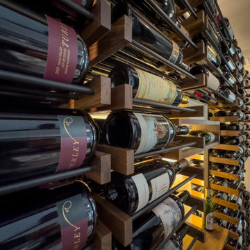 Metal Wine Racks in a Horizontal Display