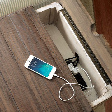 Weatherford chairside table with hidden charging station