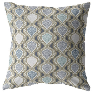 16 Gray Ogee Decorative Suede Throw Pillow