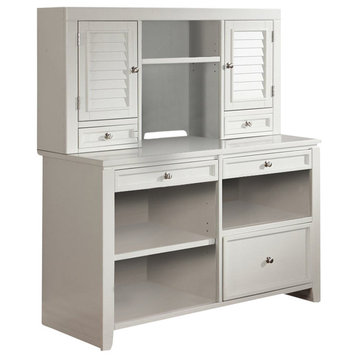 Parker House Boca Credenza and Hutch in Cottage White
