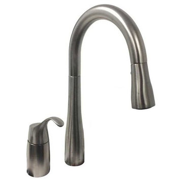 Kohler Simplice Single Handle Pull-Down Bar Faucet, 3-Function, 8" Reach