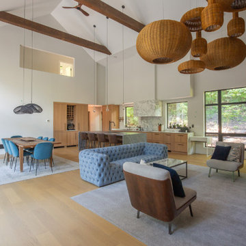 Main Floor Entire Open Layout Panorama – Vaulted Ceiling Unified Public Zone