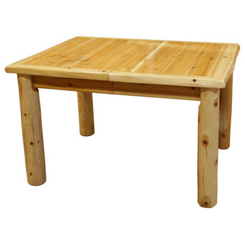 White Cedar Log Extension Table, 3-Leaf 42" X 84"